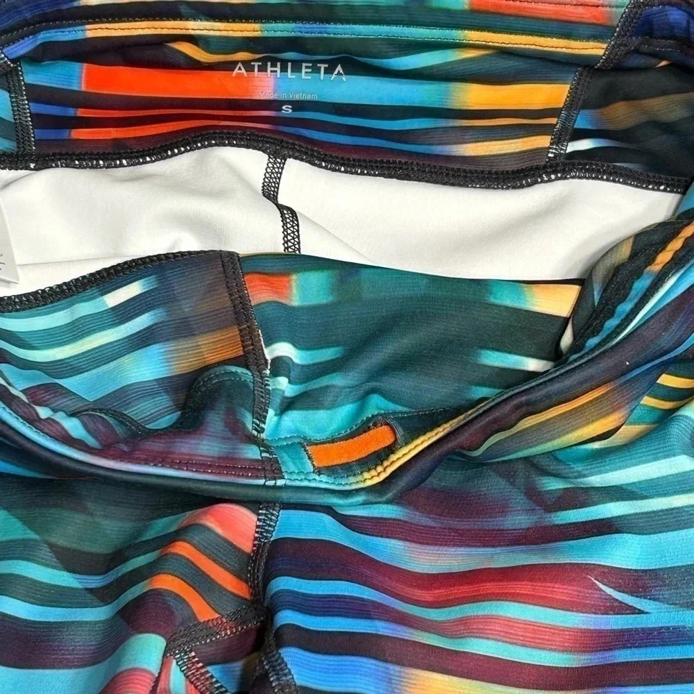 Athleta  leggings size small ,multicolor stripes with abstract geometric,gym,EC - Picture 8 of 16